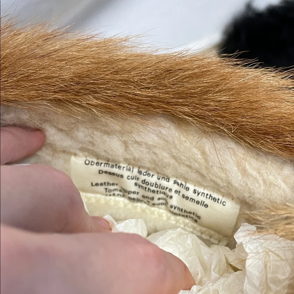 ITALY Leather suede Real fur Sherpa Tan mink Fur Trimmed Women Boots SKI WINTER